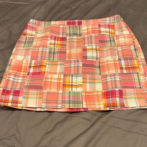 Talbots Vibrant Plaid Mini Skirt - Pink and Orange